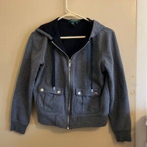 Ralph Lauren Gray Fleece Jacket Hoodie